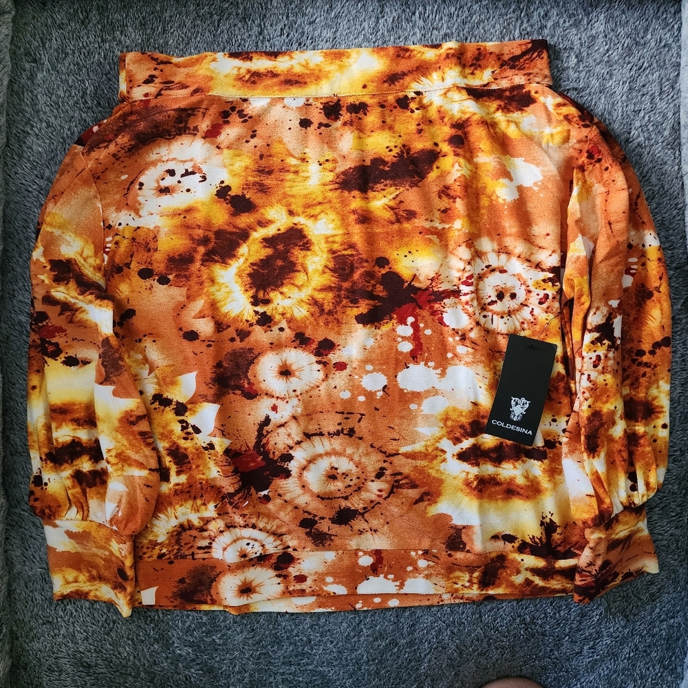 Coldesina Off The Shoulder Stevie top orange tie dye L #2